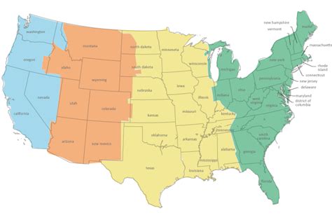 eastern time zone states list.